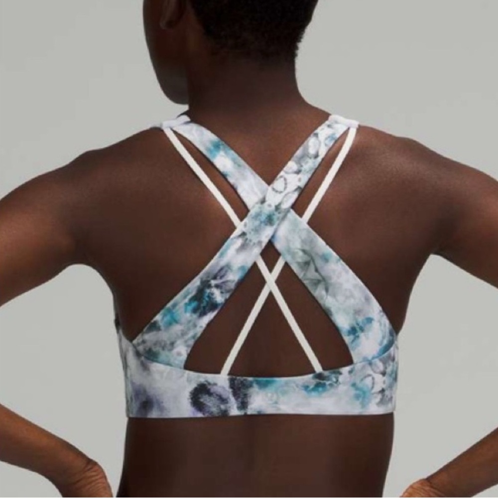 Lululemon Strappy Sports Bra - Blue Floral Watercolor